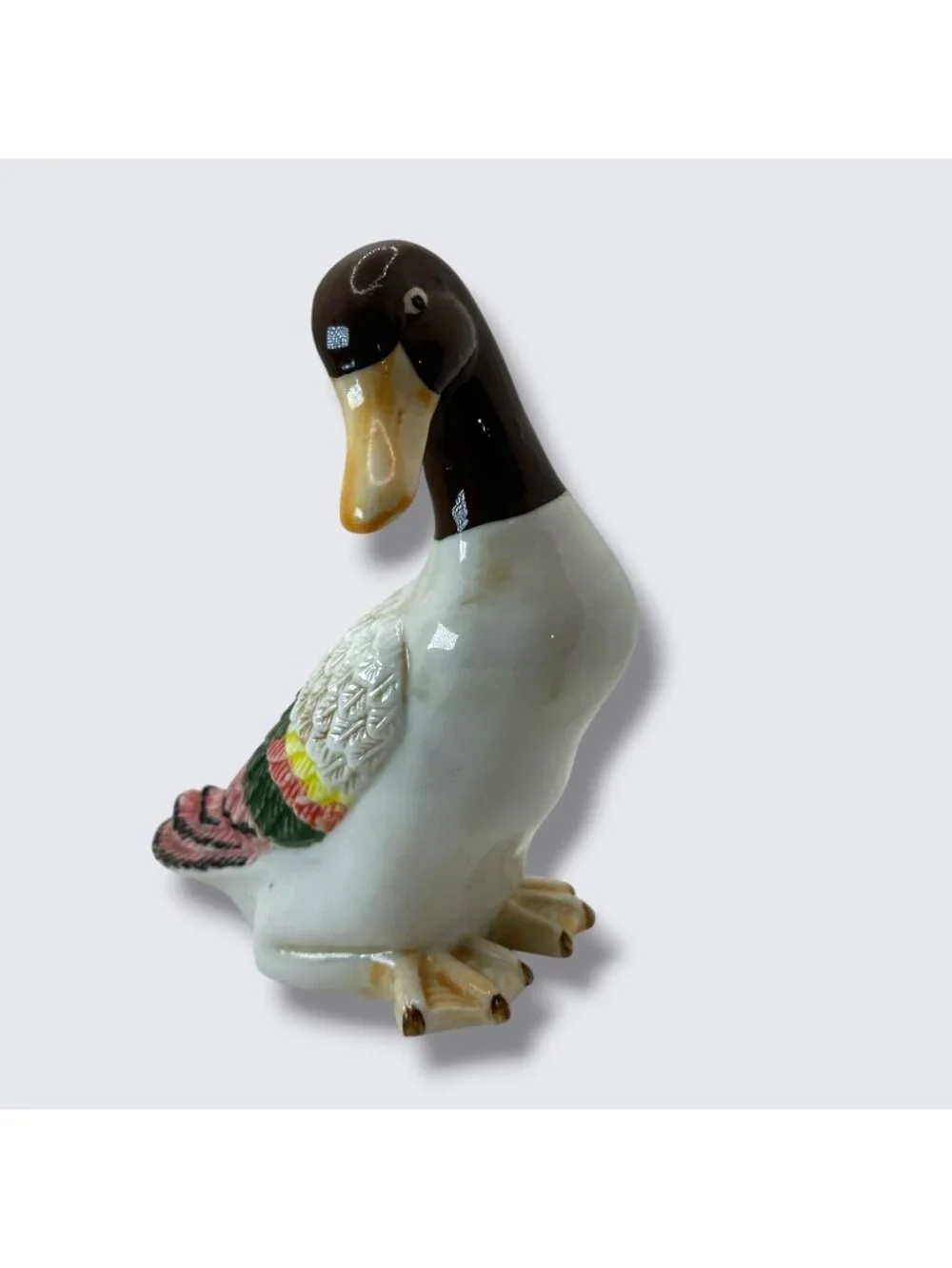 Vintage Ceramic Mallard Duck Figurines Multicolor Hand-Painted Pair Ks Collectio